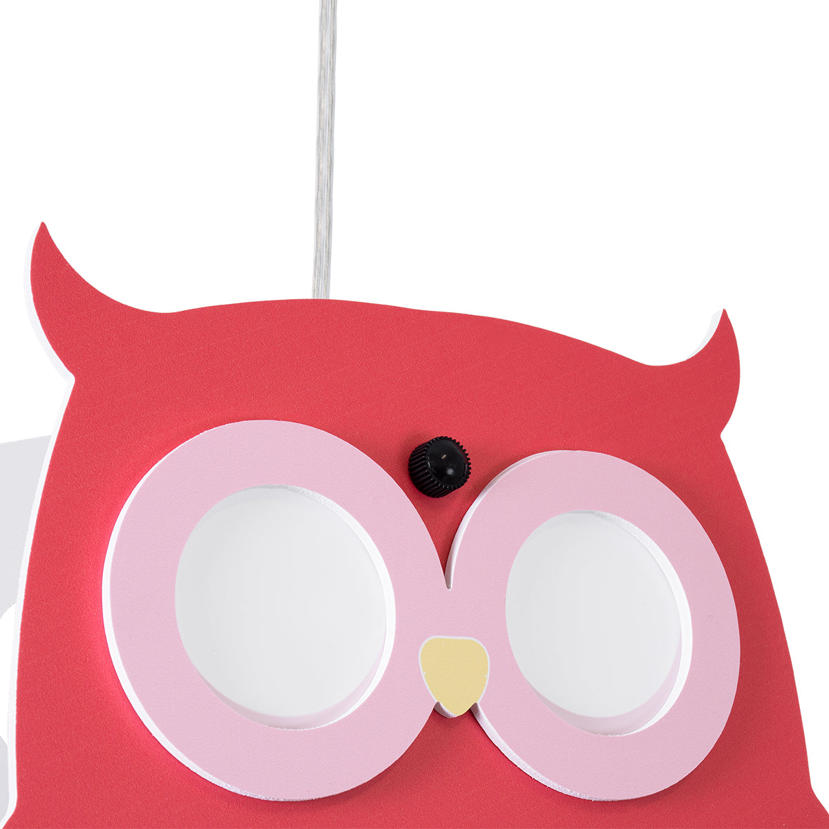 GloboStar® OWL 61576 Μοντέρνο Παδικό Κρεμαστό Φωτιστικό Οροφής Μονόφωτο 1 x E27 Κόκκινο PVC Φιγούρα Κουκουβάγια Μ29.5 x Π15.5 x Υ30.5cm