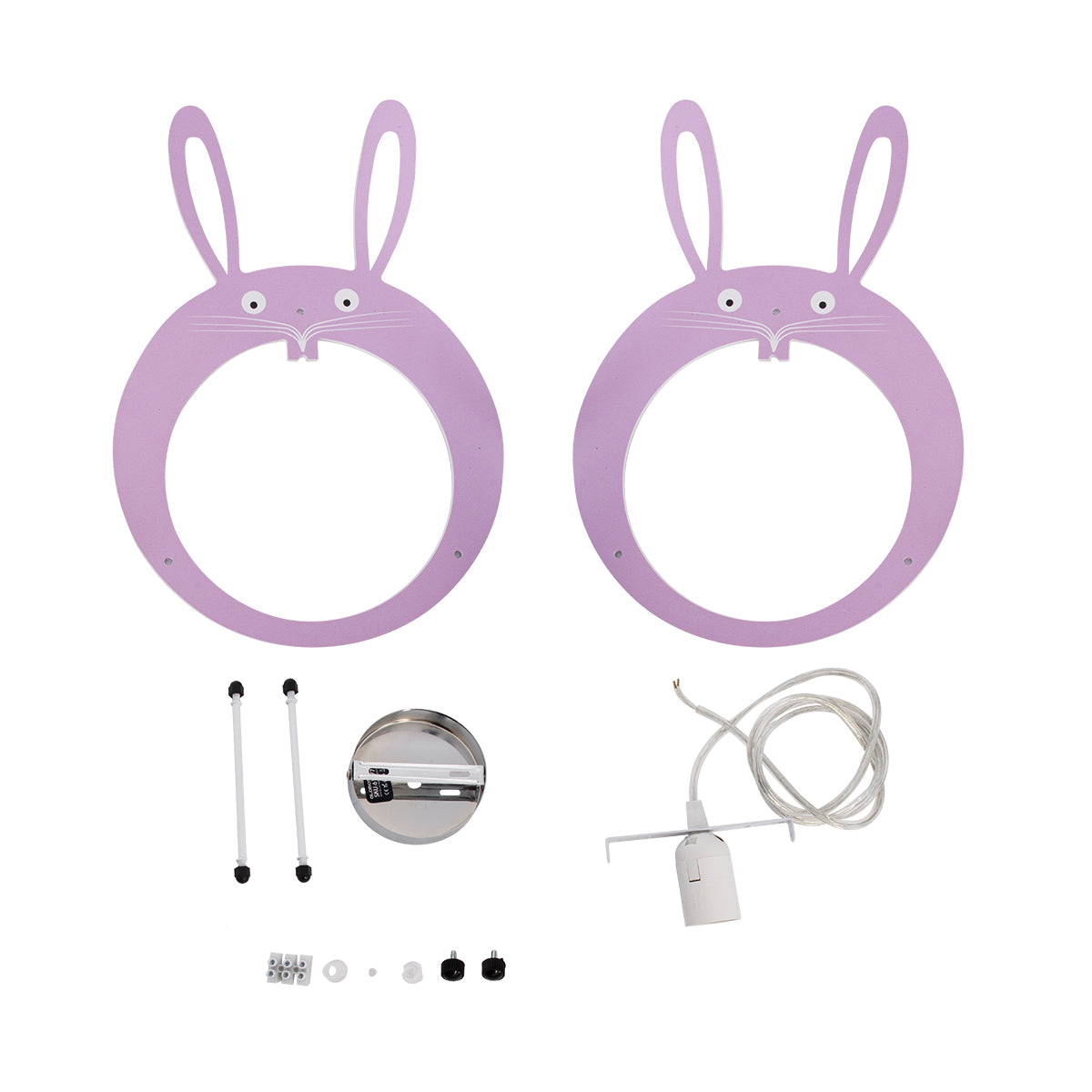 GloboStar® BUNNY 61577 Μοντέρνο Παδικό Κρεμαστό Φωτιστικό Οροφής Μονόφωτο 1 x E27 Ροζ PVC Φιγούρα Λαγουδάκι Μ27.2 x Π15.5 x Υ40cm