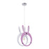 GloboStar® BUNNY 61577 Μοντέρνο Παδικό Κρεμαστό Φωτιστικό Οροφής Μονόφωτο 1 x E27 Ροζ PVC Φιγούρα Λαγουδάκι Μ27.2 x Π15.5 x Υ40cm