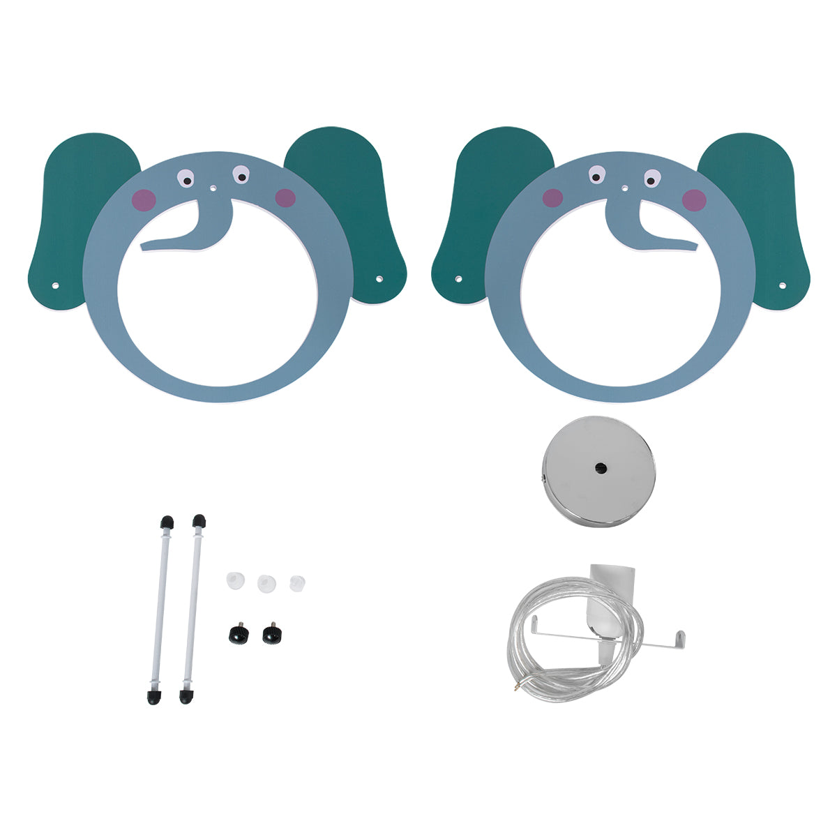 GloboStar® ELEPHANT 61578 Μοντέρνο Παδικό Κρεμαστό Φωτιστικό Οροφής Μονόφωτο 1 x E27 Πράσινο PVC Φιγούρα Ελέφαντας Μ37.7 x Π15.5 x Υ31.5cm - ledmania.gr