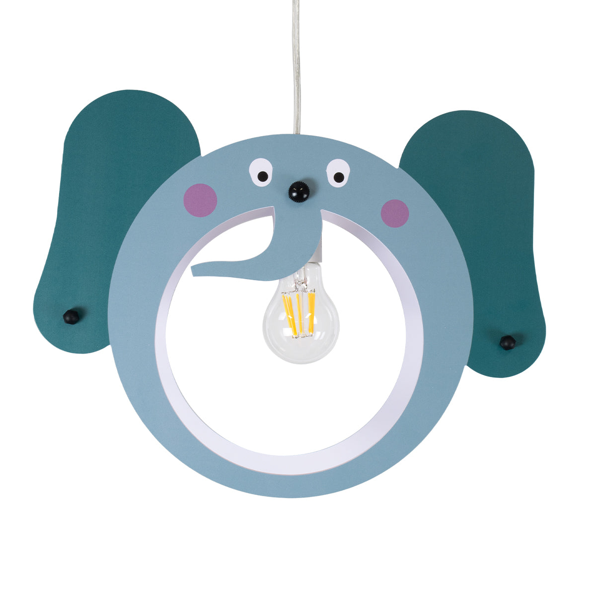 GloboStar® ELEPHANT 61578 Μοντέρνο Παδικό Κρεμαστό Φωτιστικό Οροφής Μονόφωτο 1 x E27 Πράσινο PVC Φιγούρα Ελέφαντας Μ37.7 x Π15.5 x Υ31.5cm - ledmania.gr