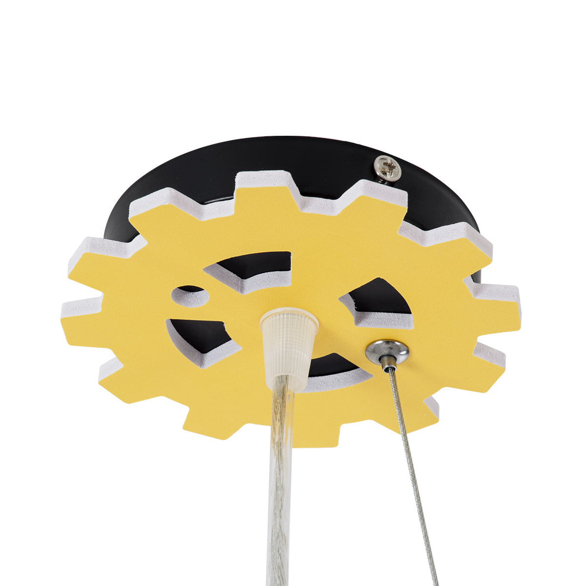 GloboStar® EXCAVATOR 61579 Μοντέρνο Παδικό Κρεμαστό Φωτιστικό Οροφής Μονόφωτο 1 x E27 Κίτρινο PVC Φιγούρα Εκσκαφέας-Φαγάνα Μ45 x Π15.5 x Υ27cm - ledmania.gr