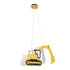 GloboStar® EXCAVATOR 61579 Μοντέρνο Παδικό Κρεμαστό Φωτιστικό Οροφής Μονόφωτο 1 x E27 Κίτρινο PVC Φιγούρα Εκσκαφέας-Φαγάνα Μ45 x Π15.5 x Υ27cm