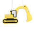 GloboStar® EXCAVATOR 61579 Μοντέρνο Παδικό Κρεμαστό Φωτιστικό Οροφής Μονόφωτο 1 x E27 Κίτρινο PVC Φιγούρα Εκσκαφέας-Φαγάνα Μ45 x Π15.5 x Υ27cm