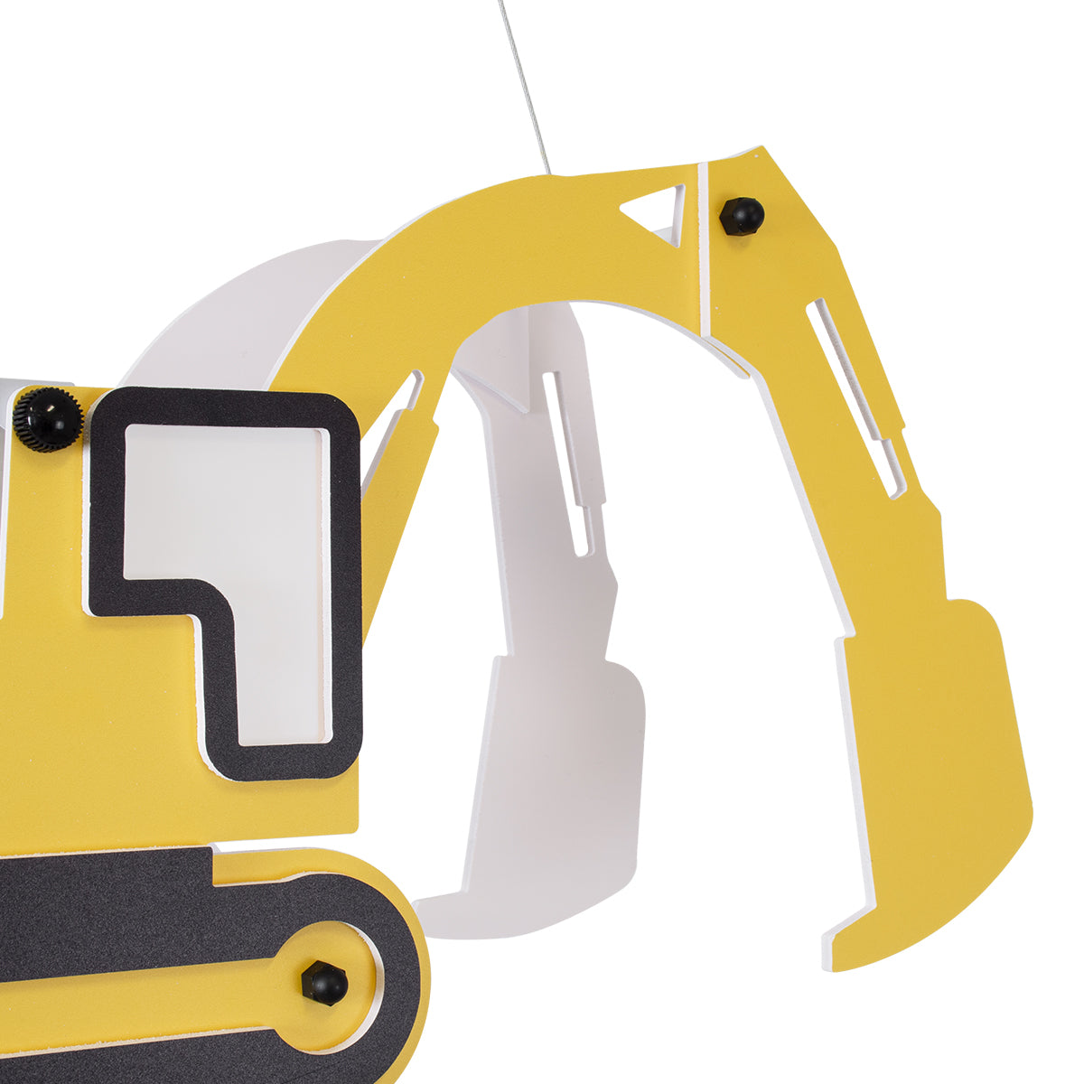 GloboStar® EXCAVATOR 61579 Μοντέρνο Παδικό Κρεμαστό Φωτιστικό Οροφής Μονόφωτο 1 x E27 Κίτρινο PVC Φιγούρα Εκσκαφέας-Φαγάνα Μ45 x Π15.5 x Υ27cm - ledmania.gr