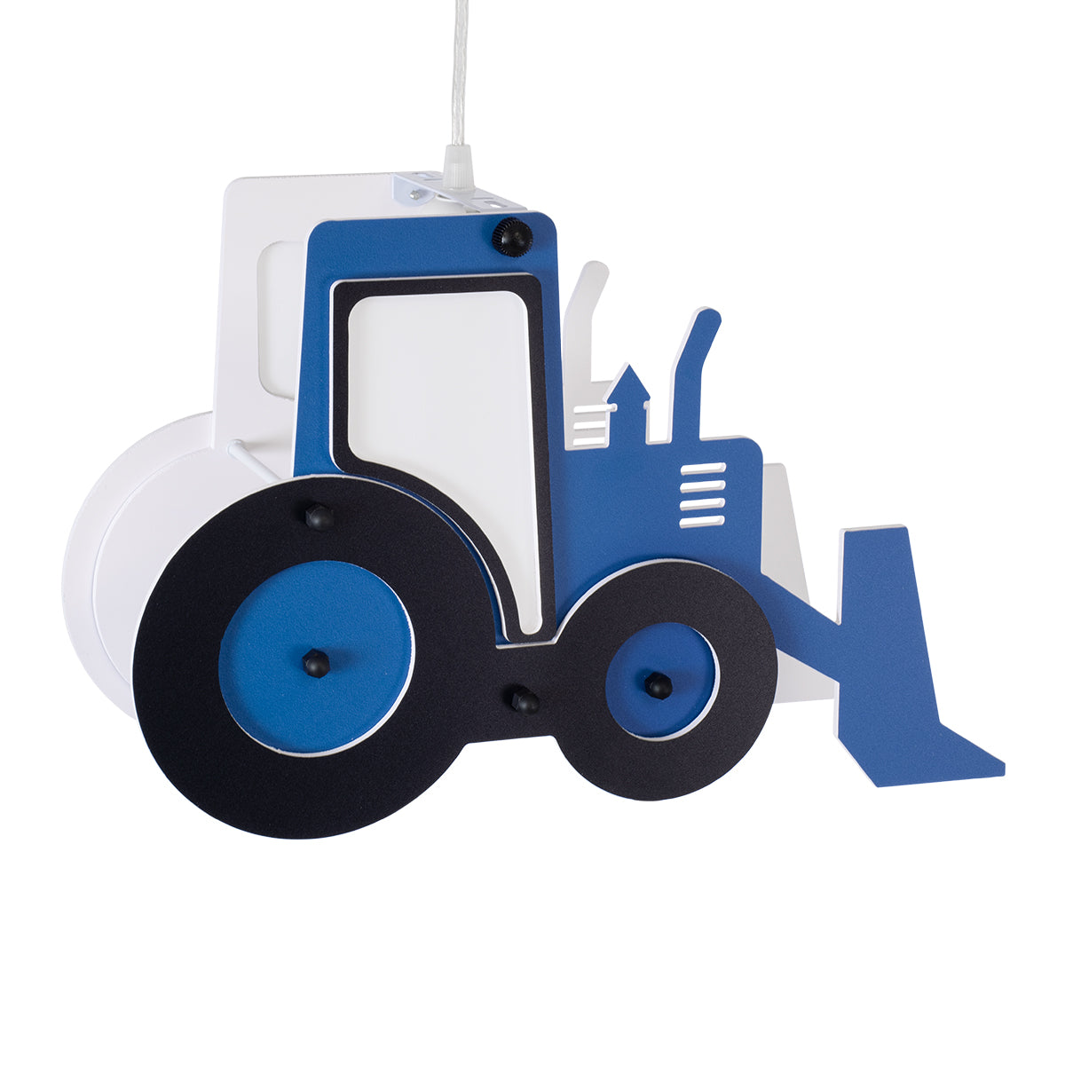 GloboStar® TRACTOR 61580 Μοντέρνο Παδικό Κρεμαστό Φωτιστικό Οροφής Μονόφωτο 1 x E27 Μπλε PVC Φιγούρα Τρακτέρ-Φαγάνα Μ40 x Π15.5 x Υ26.5cm - ledmania.gr