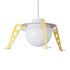 GloboStar® UFO 61581 Μοντέρνο Παδικό Κρεμαστό Φωτιστικό Οροφής Μονόφωτο 1 x E27 Κίτρινο & Μπλε PVC Φιγούρα Διαστημόπλοιο-Ούφο Φ58 x Υ24cm - ledmania.gr