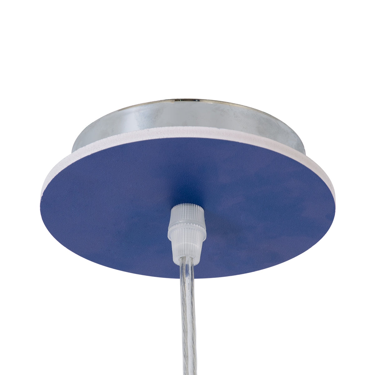 GloboStar® UFO 61581 Μοντέρνο Παδικό Κρεμαστό Φωτιστικό Οροφής Μονόφωτο 1 x E27 Κίτρινο & Μπλε PVC Φιγούρα Διαστημόπλοιο-Ούφο Φ58 x Υ24cm - ledmania.gr