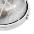 GloboStar® BOATLIGHT 61588 Vintage Industrial Φωτιστικό Τοίχου - Απλίκα - Καραβοχελώνα Εξωτερικού Χώρου Δίφωτο 2 x E27 AC220-240V Αδιάβροχο IP65 - Σώμα Αλουμινίου & Tempered Glass - Φ24 x Υ11cm - Λευκό - Στρόγγυλο - 5 Years Warranty - ledmania.gr