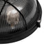 GloboStar® BOATLIGHT 61589 Vintage Industrial Φωτιστικό Τοίχου - Απλίκα - Καραβοχελώνα Εξωτερικού Χώρου Δίφωτο 2 x E27 AC220-240V Αδιάβροχο IP65 - Σώμα Αλουμινίου & Tempered Glass - Φ24 x Υ11cm - Μαύρο - Στρόγγυλο - 5 Years Warranty - ledmania.gr
