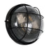 GloboStar® BOATLIGHT 61589 Vintage Industrial Φωτιστικό Τοίχου - Απλίκα - Καραβοχελώνα Εξωτερικού Χώρου Δίφωτο 2 x E27 AC220-240V Αδιάβροχο IP65 - Σώμα Αλουμινίου & Tempered Glass - Φ24 x Υ11cm - Μαύρο - Στρόγγυλο - 5 Years Warranty - ledmania.gr
