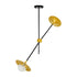 GloboStar® JOLIET 00778 Μοντέρνο Φωτιστικό Οροφής Δίφωτο 2 x G9 AC 230V Μαύρο - Χρυσό Μεταλλικό Πλέγμα Μ93 x Π20 x Υ100cm - ledmania.gr