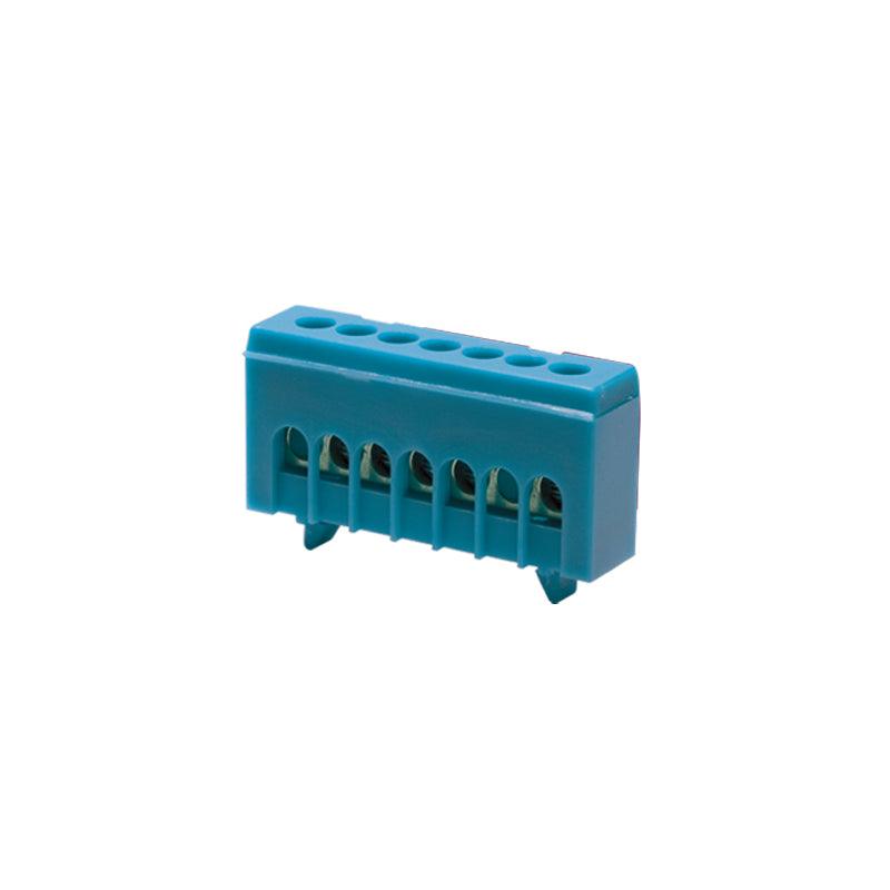 7 HOLES BLUE NEUTRAL TERMINAL FOR DIN RAIL - ledmania.gr