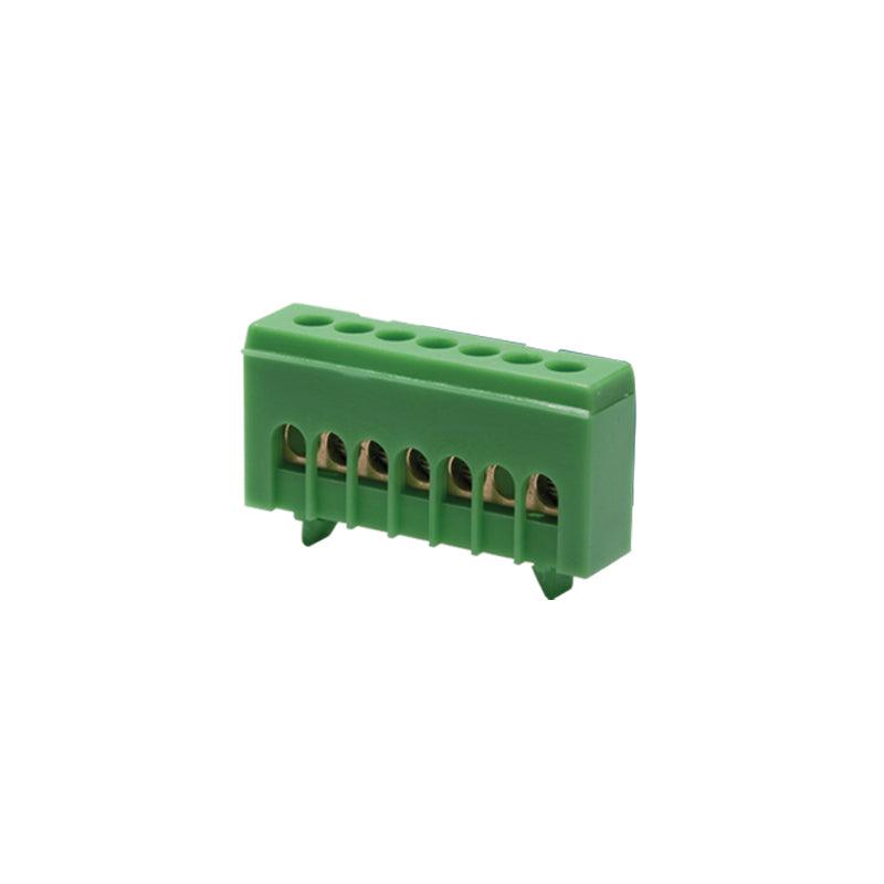 7 HOLES GREEN GROUND TERMINAL FOR DIN RAIL - ledmania.gr