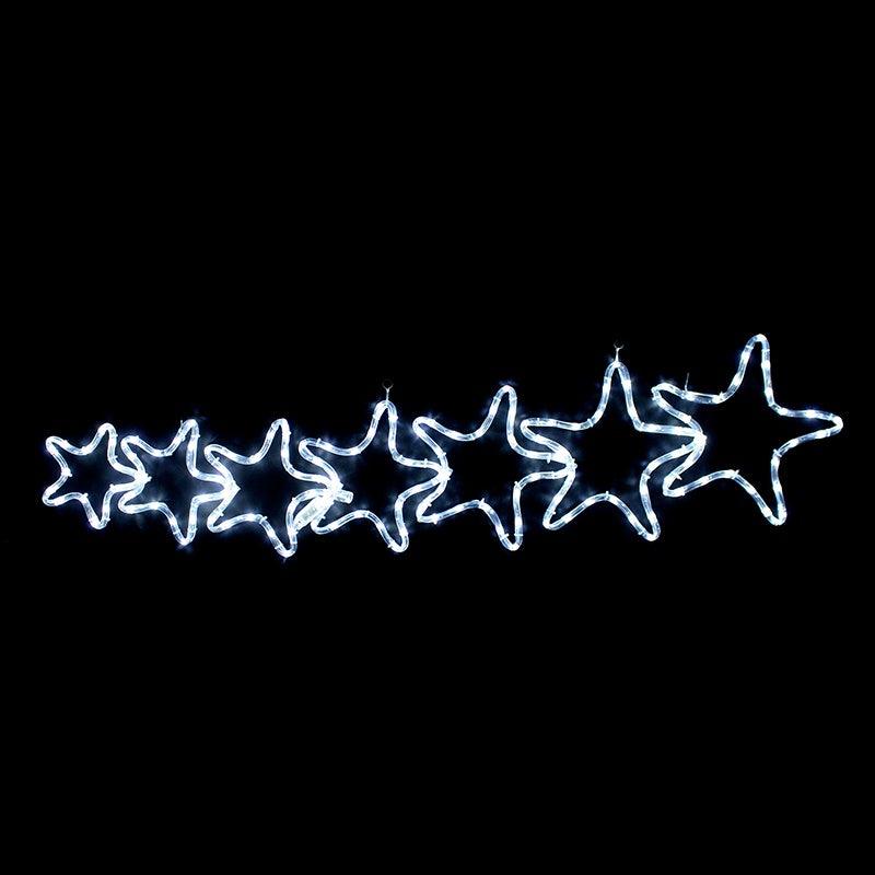 7 STARS 144 LED ΣΧΕΔΙΟ 6m ΜΟΝΟΚΑΝΑΛΟΣ ΦΩΤΟΣΩΛΗΝΑΣ ΨΥΧΡΟ ΛΕΥΚΟ ΜΗΧΑΝΙΣΜΟ FLASH IP44 119x37cm - ledmania.gr
