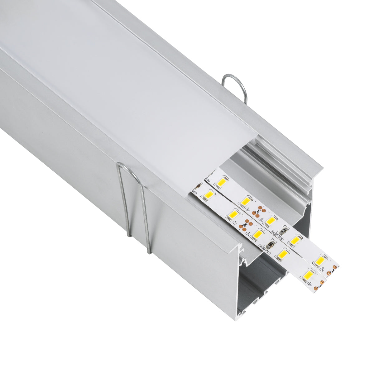 GloboStar® 70829-3M AVATAR Linear Γραμμικό Αρχιτεκτονικό Χωνευτό Προφίλ Αλουμινίου Ανοδιωμένο με Λευκό Οπάλ Κάλυμμα για 4 Σειρές Ταινίας LED Πατητό - Press On 3 Μέτρα