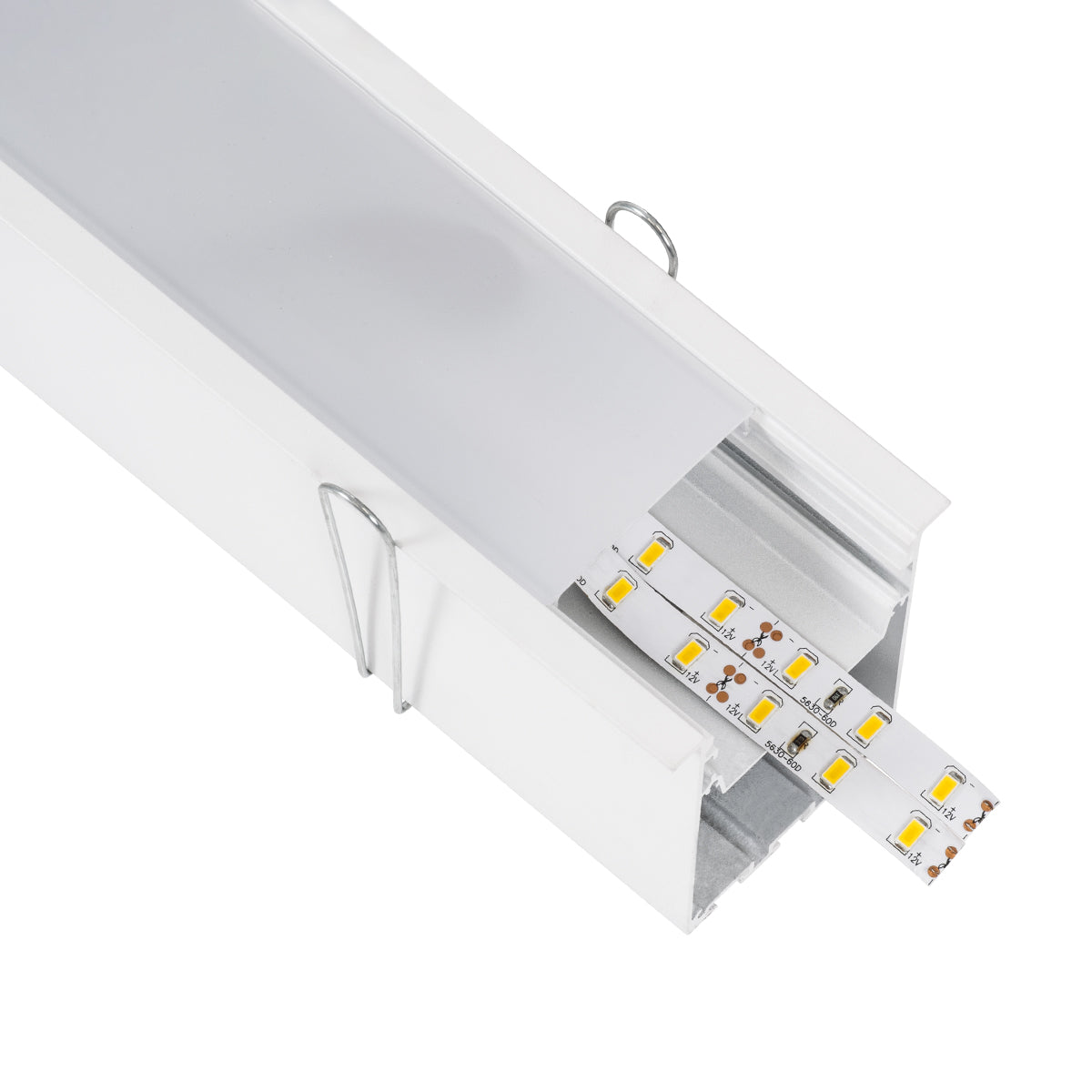 GloboStar® 70833-3M AVATAR Linear Γραμμικό Αρχιτεκτονικό Χωνευτό Προφίλ Αλουμινίου Λευκό με Λευκό Οπάλ Κάλυμμα για 4 Σειρές Ταινίας LED Πατητό - Press On 3 Μέτρα