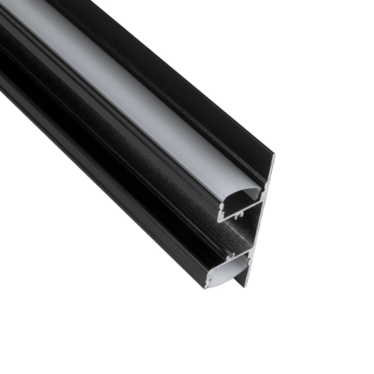 GloboStar® SURFACE-PROFILE 70845-3M Προφίλ Αλουμινίου - Βάση & Ψύκτρα Ταινίας LED με Λευκό Γαλακτερό Κάλυμμα - Επιφανειακή Χρήση Δημιουργίας Κρυφού Φωτισμού Πάνω/Κάτω - Πατητό Κάλυμμα - Μαύρο - 3 Μέτρα - Μ300 x Π5 x Υ1.7cm