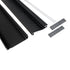 GloboStar® SKIRTINGBOARD-PROFILE 70852-3M Προφίλ Αλουμινίου - Βάση & Ψύκτρα Ταινίας LED με Λευκό Γαλακτερό Κάλυμμα - Επιφανειακή Χρήση για Περβάζι - Πατητό Κάλυμμα - Μαύρο - 3 Μέτρα - Μ300 x Π1.6 x Υ8cm