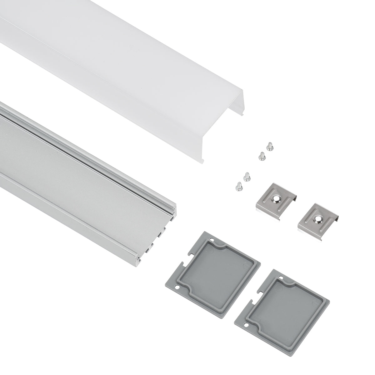 GloboStar® SURFACEPENDANT-PROFILE 70864-1M Προφίλ Αλουμινίου - Βάση & Ψύκτρα Ταινίας LED με Λευκό Γαλακτερό Κάλυμμα - Επιφανειακή & Κρεμαστή Χρήση - Πατητό Κάλυμμα - Ασημί - 1 Μέτρο - Μ100 x Π4.5 x Υ4.2cm - ledmania.gr