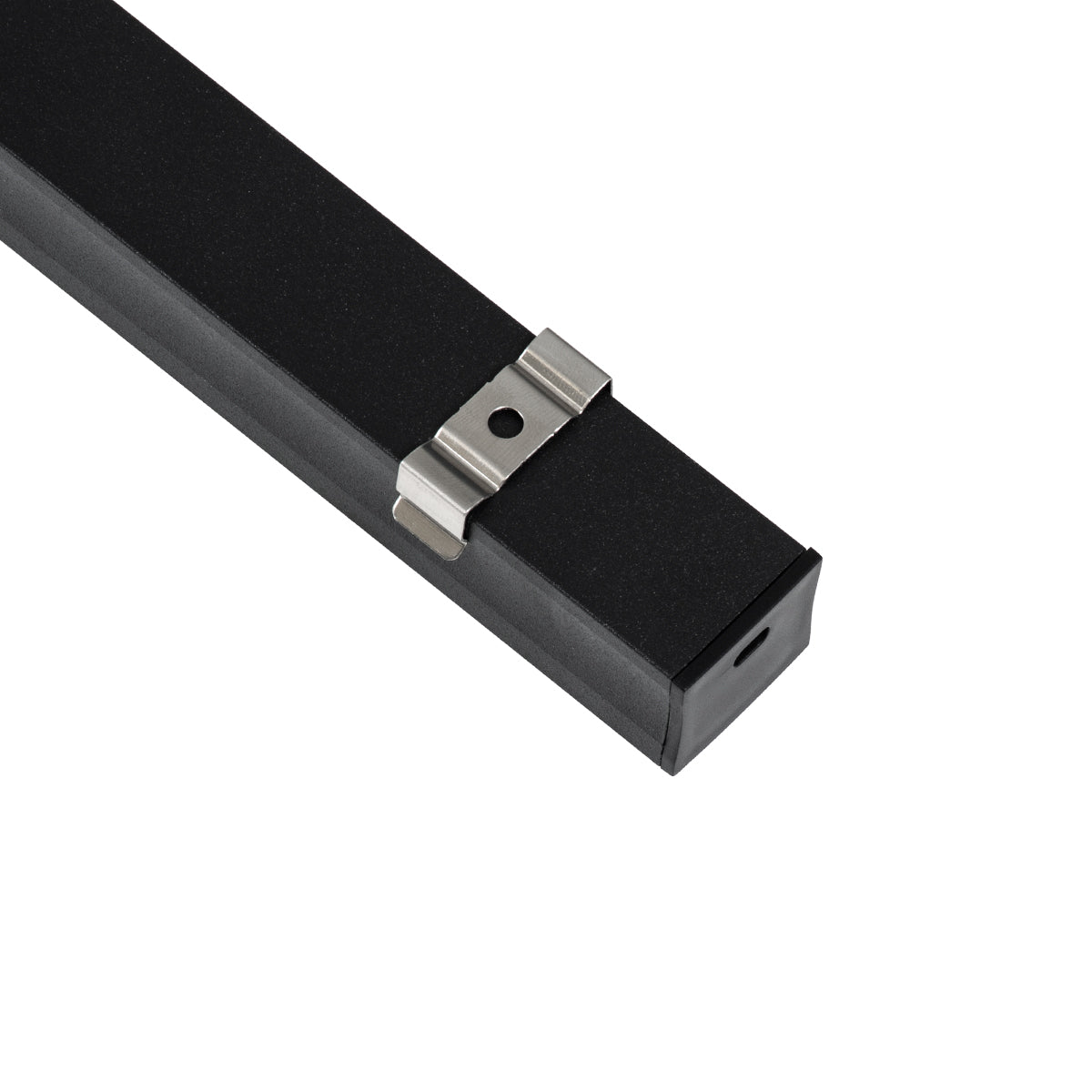GloboStar® 70869-1M Επιφανειακό Προφίλ Αλουμινίου Μαύρο με Λευκό Οπάλ Κάλυμμα για έως 2 Σειρές Ταινίας LED Πατητό - Press On 1 Μέτρο - ledmania.gr
