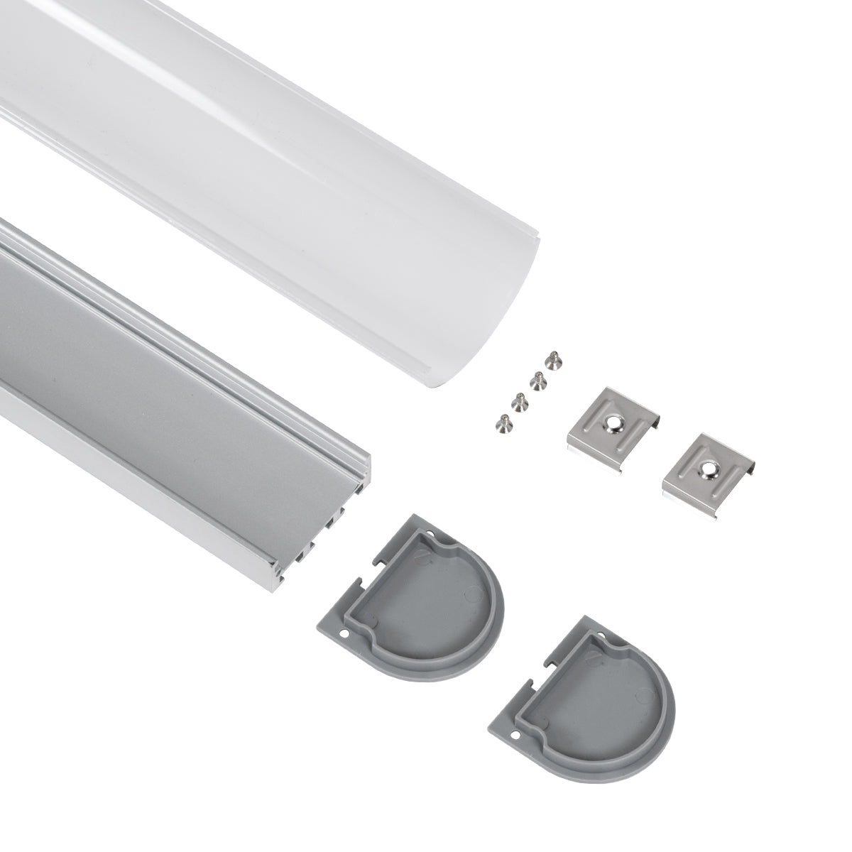 GloboStar® SURFACEPENDANT-PROFILE 70870-1M Προφίλ Αλουμινίου - Βάση & Ψύκτρα Ταινίας LED με Λευκό Γαλακτερό Κάλυμμα - Επιφανειακή & Κρεμαστή Χρήση - Πατητό Κάλυμμα - Ασημί - 1 Μέτρα - Μ100 x Π4.5 x Υ4.2cm - ledmania.gr