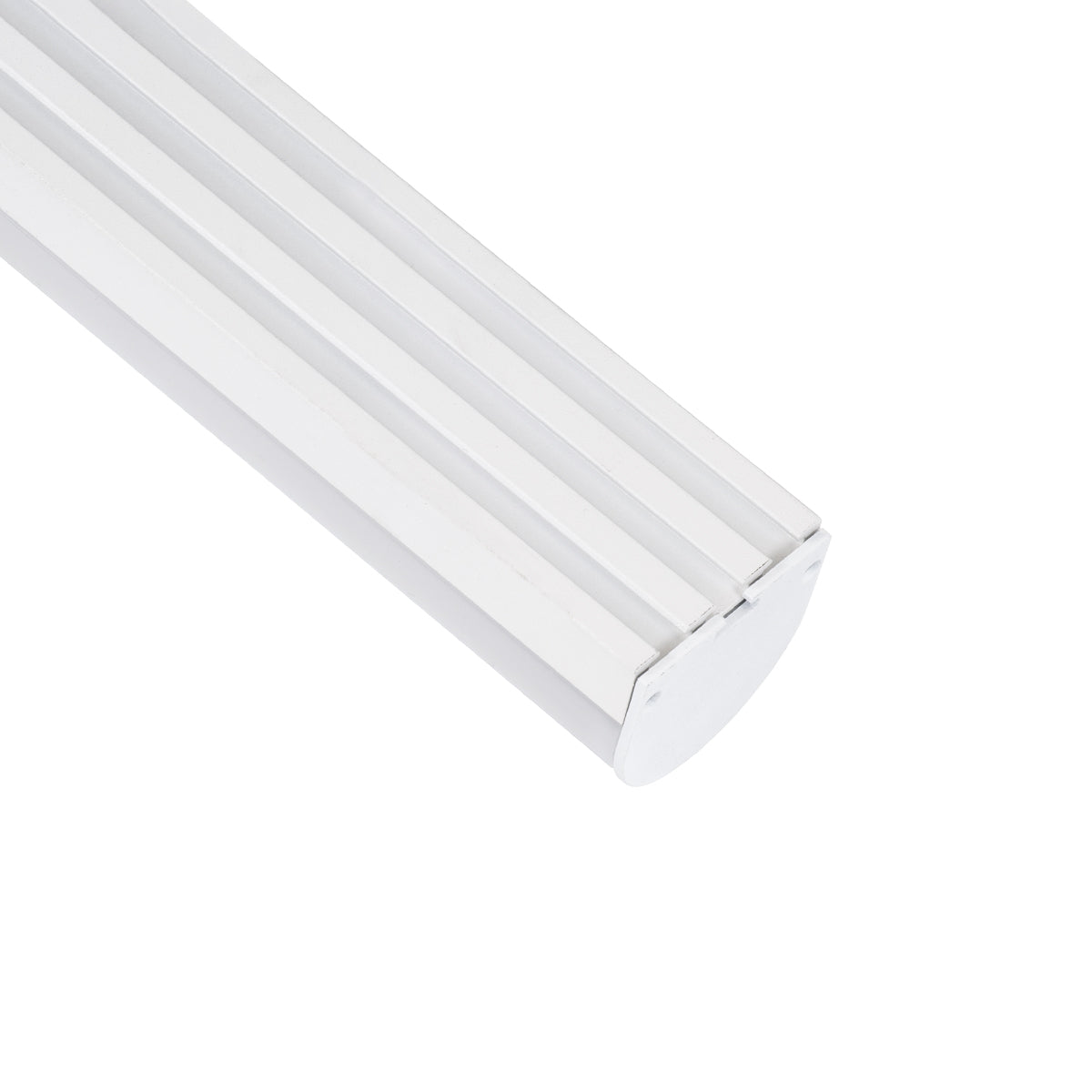 GloboStar® 70871-3M Επιφανειακό Προφίλ Αλουμινίου Λευκό με Οβάλ Λευκό Οπάλ Κάλυμμα για έως 3 Σειρές Ταινίας LED Πατητό - Press On 3 Μέτρα - ledmania.gr