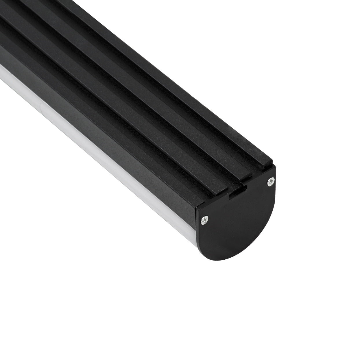 GloboStar® 70872-3M Επιφανειακό Προφίλ Αλουμινίου Μαύρο με Οβάλ Λευκό Οπάλ Κάλυμμα για έως 3 Σειρές Ταινίας LED Πατητό - Press On 3 Μέτρα - ledmania.gr