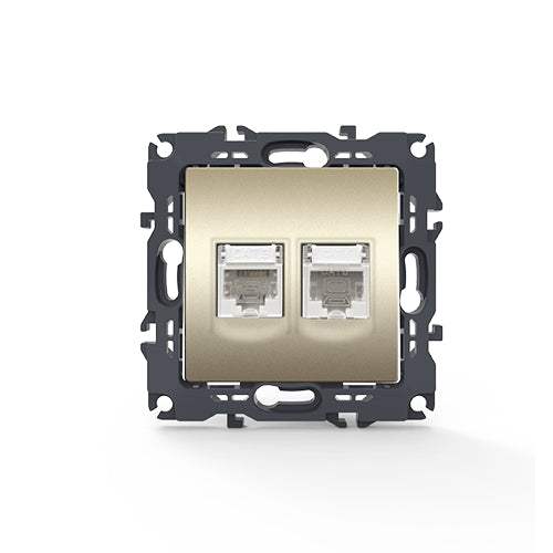 PRIME ΠΡΙΖΑ ΤΗΛΕΦΩΝΟΥ 1xRJ11 CAT3 IP20 & ΠΡΙΖΑ ΔΙΚΤΥΟΥ 1xRJ45 CAT6 UTP IP20 MAT ΣΑΜΠΑΝΙΖΕ - ledmania.gr