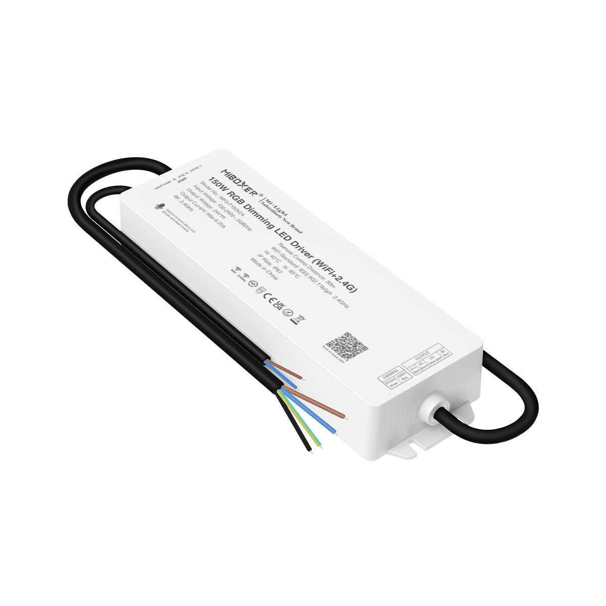 GloboStar® 71440 WP3-P150V24 Mi-Light Ασύρματο RF 2.4Ghz Smart Controller LED Driver Wireless WiFi 1 Καναλιού για RGBW+WW+CCT Προϊόντα LED 150W 6.25A - AC 100-240V σε DC 24V - Αδιάβροχο IP67 Μ22.5 x Π7.3 x Υ3.5cm - 5 Years Warranty