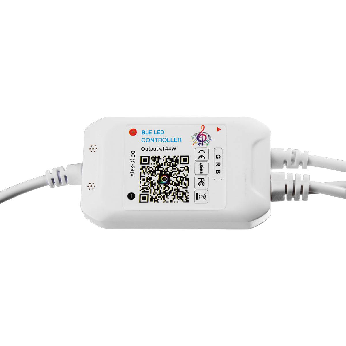 GloboStar® 73431 Ασύρματος Bluetooth LED RGB & Music Controller Sound Activated με Χειριστήριο IR & 2 Εξόδους RGB DC 5-24V Max 144W - ledmania.gr
