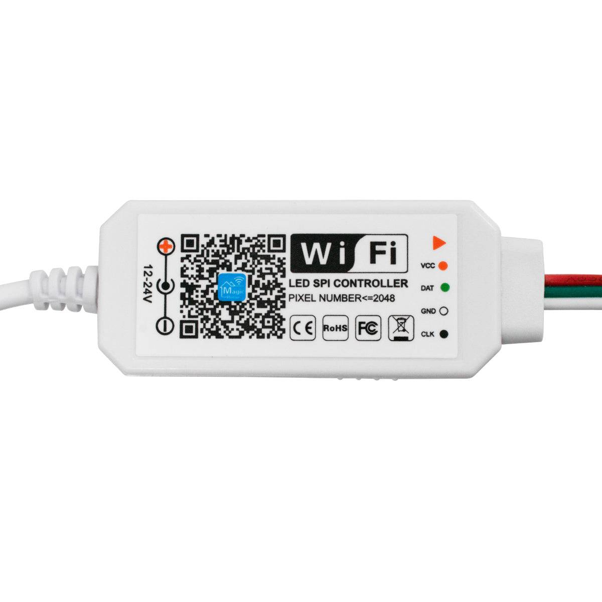 GloboStar® 73448 Ασύρματος Smart Home Wi-Fi LED RGBW Dream-Color Magic Digital Controller για LED Digital RGBW Προϊόντα DC 5-24V Max 2048 IC - ledmania.gr