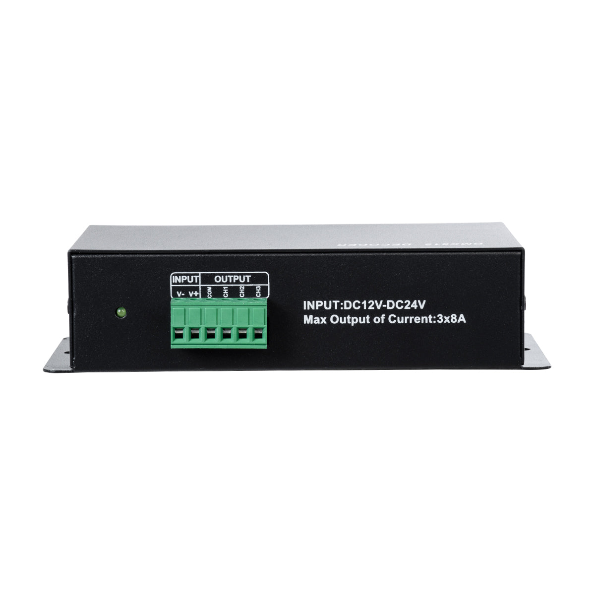 GloboStar® 73490 DC DMX Dimmer High Speed Controller / Decoder 3 Καναλιών DC 12-24V 3 x 8A 192W - Max 24A 576W - IP20 Μ16 x Π9 x Υ6cm - 2 Χρόνια Εγγύηση