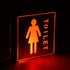 75655 Φωτιστικό Τοίχου Ένδειξης TOILET WOMAN LED 1W AC 220-240V IP20 - Σώμα Αλουμινίου - Μ11 x Π11 x Υ3cm - Κόκκινο