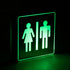 GloboStar® SENSATI 75656 Φωτιστικό Τοίχου Ένδειξης WC MAN & WOMAN LED 1W AC 220-240V IP20 - Σώμα Αλουμινίου - Μ11 x Π11 x Υ3cm - Πράσινο