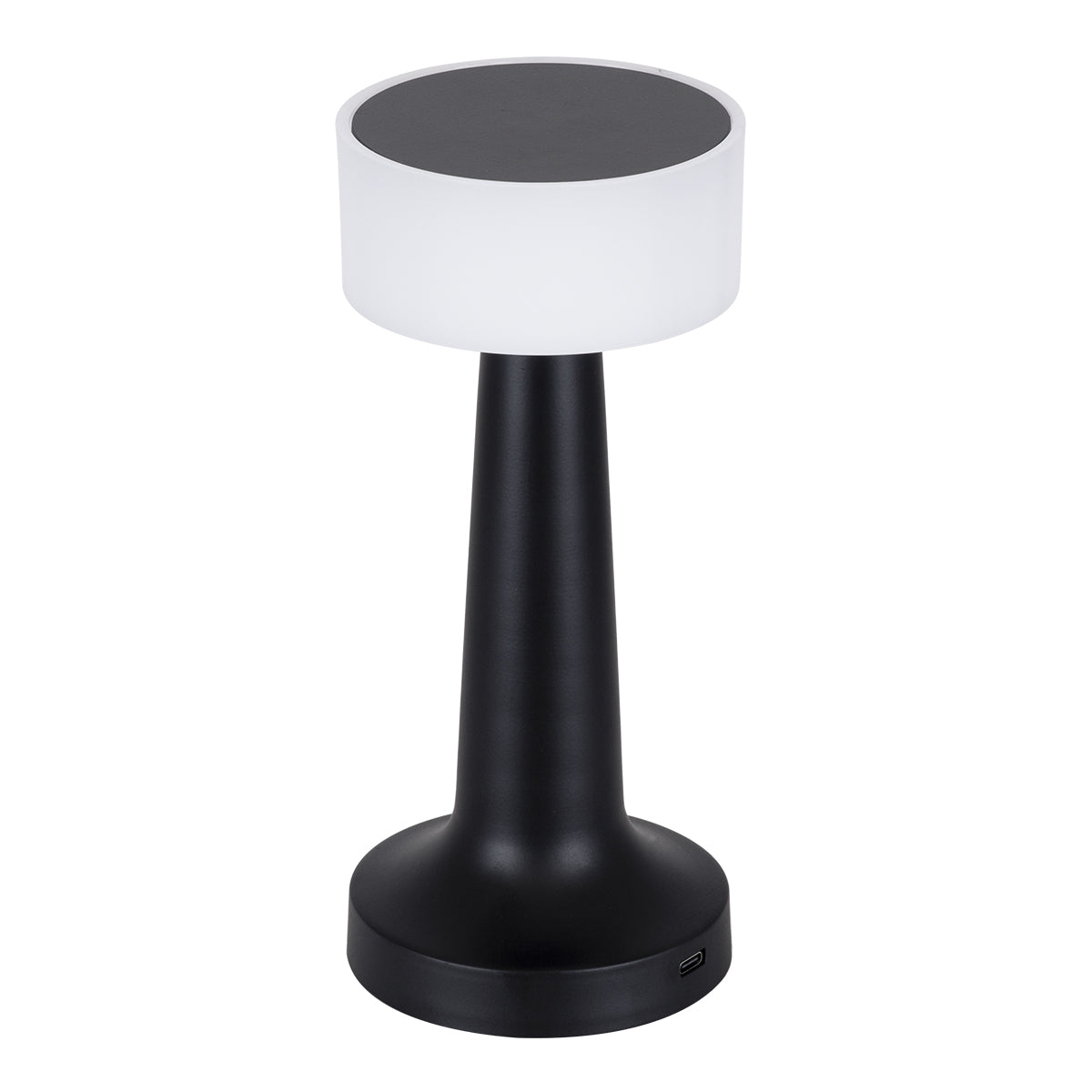 GloboStar® NANNA 76472 Μοντέρνο Επιτραπέζιο Φωτιστικό Πορτατίφ LED 1.5W 105lm 120° DC 5V Επαναφορτιζόμενο με Μπαταρία Li-ion 1800mAh - Διακόπτη Αφής με 3 Εναλλαγές Φωτισμού CCT Θερμό - Φυσικό - Ψυχρό 1500K - 4500K - 6000K Dimmable - D9 x 21cm - Μαύρο - ledmania.gr