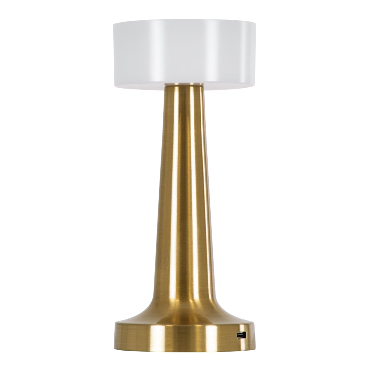 GloboStar® NANNA 76475 Μοντέρνο Επιτραπέζιο Φωτιστικό Πορτατίφ LED 1.5W 105lm 120° DC 5V Επαναφορτιζόμενο με Μπαταρία Li-ion 1800mAh - Διακόπτη Αφής με 3 Εναλλαγές Φωτισμού CCT Θερμό - Φυσικό - Ψυχρό 1500K - 4500K - 6000K Dimmable - D9 x 21cm - Χρυσό - ledmania.gr