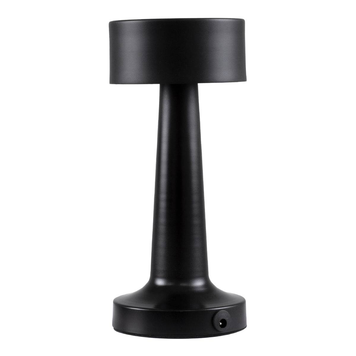 GloboStar® BELLA 76503 Μοντέρνο Επιτραπέζιο Φωτιστικό Πορτατίφ LED 1.5W 105lm 120° DC 5V Επαναφορτιζόμενο με Μπαταρία Li-ion 1800mAh - Διακόπτη Αφής με 3 Εντάσεις Φωτισμού Θερμό Λευκό 2700K Dimmable - Φ9 x 21cm - Μαύρο - ledmania.gr
