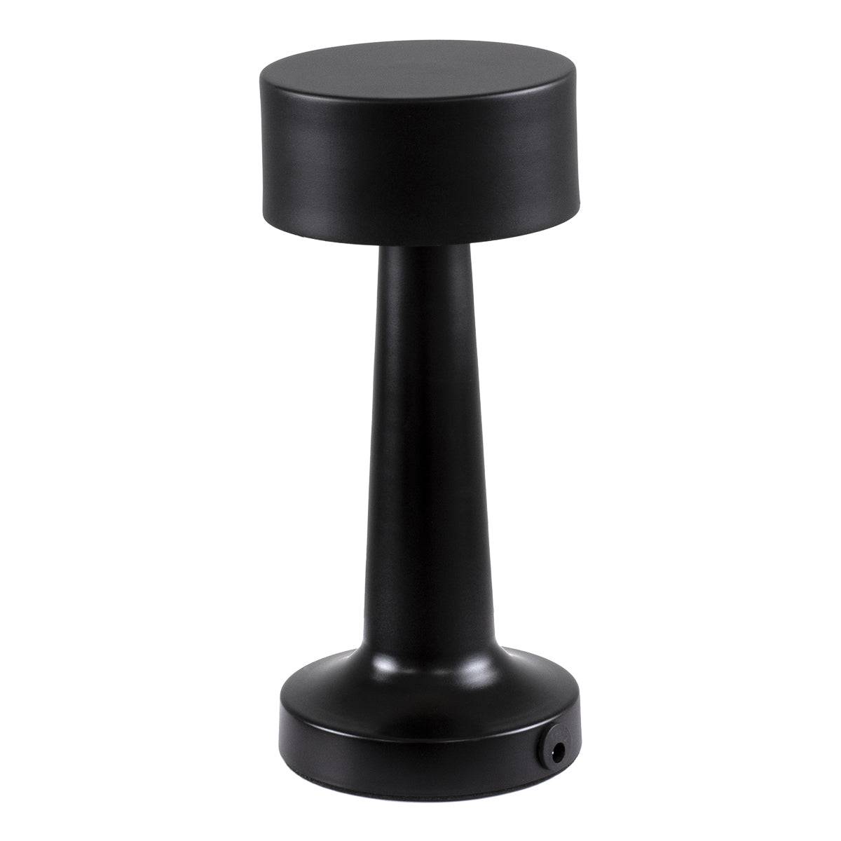 GloboStar® BELLA 76503 Μοντέρνο Επιτραπέζιο Φωτιστικό Πορτατίφ LED 1.5W 105lm 120° DC 5V Επαναφορτιζόμενο με Μπαταρία Li-ion 1800mAh - Διακόπτη Αφής με 3 Εντάσεις Φωτισμού Θερμό Λευκό 2700K Dimmable - Φ9 x 21cm - Μαύρο - ledmania.gr