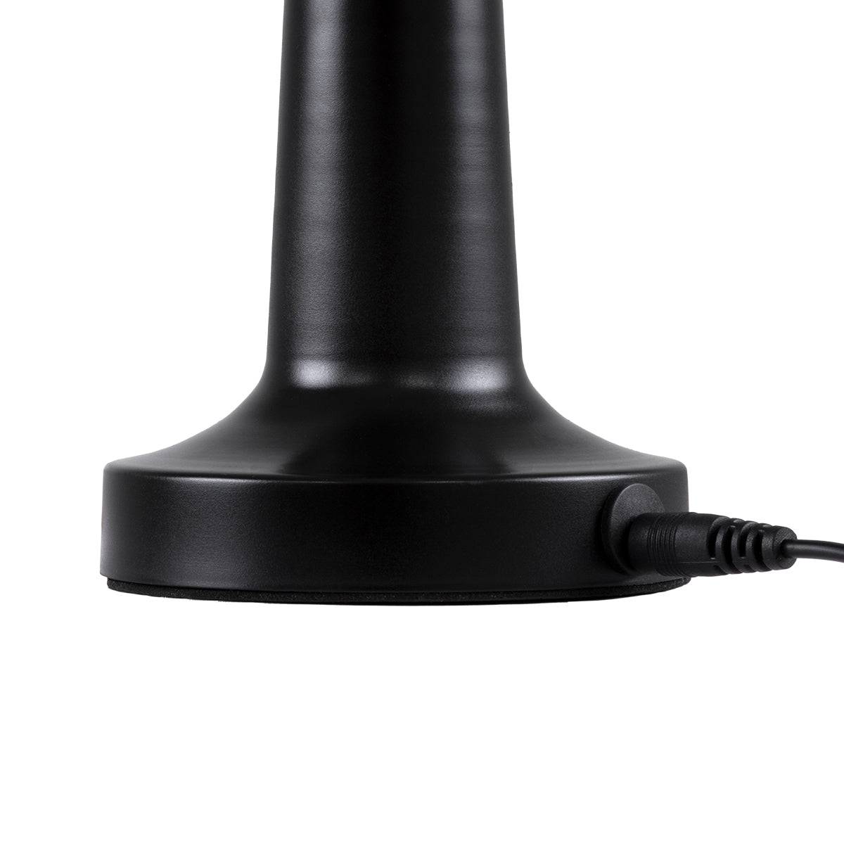 GloboStar® BELLA 76503 Μοντέρνο Επιτραπέζιο Φωτιστικό Πορτατίφ LED 1.5W 105lm 120° DC 5V Επαναφορτιζόμενο με Μπαταρία Li-ion 1800mAh - Διακόπτη Αφής με 3 Εντάσεις Φωτισμού Θερμό Λευκό 2700K Dimmable - Φ9 x 21cm - Μαύρο - ledmania.gr