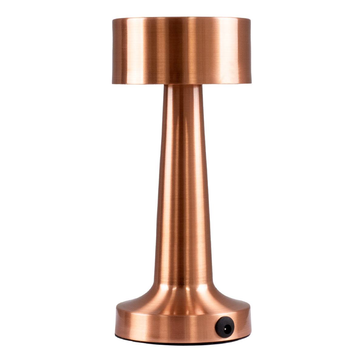 GloboStar® BELLA 76505 Μοντέρνο Επιτραπέζιο Φωτιστικό Πορτατίφ LED 1.5W 105lm 120° DC 5V Επαναφορτιζόμενο με Μπαταρία Li-ion 1800mAh - Διακόπτη Αφής με 3 Εντάσεις Φωτισμού Θερμό Λευκό 2700K Dimmable - Φ9 x 21cm - Χάλκινο - ledmania.gr
