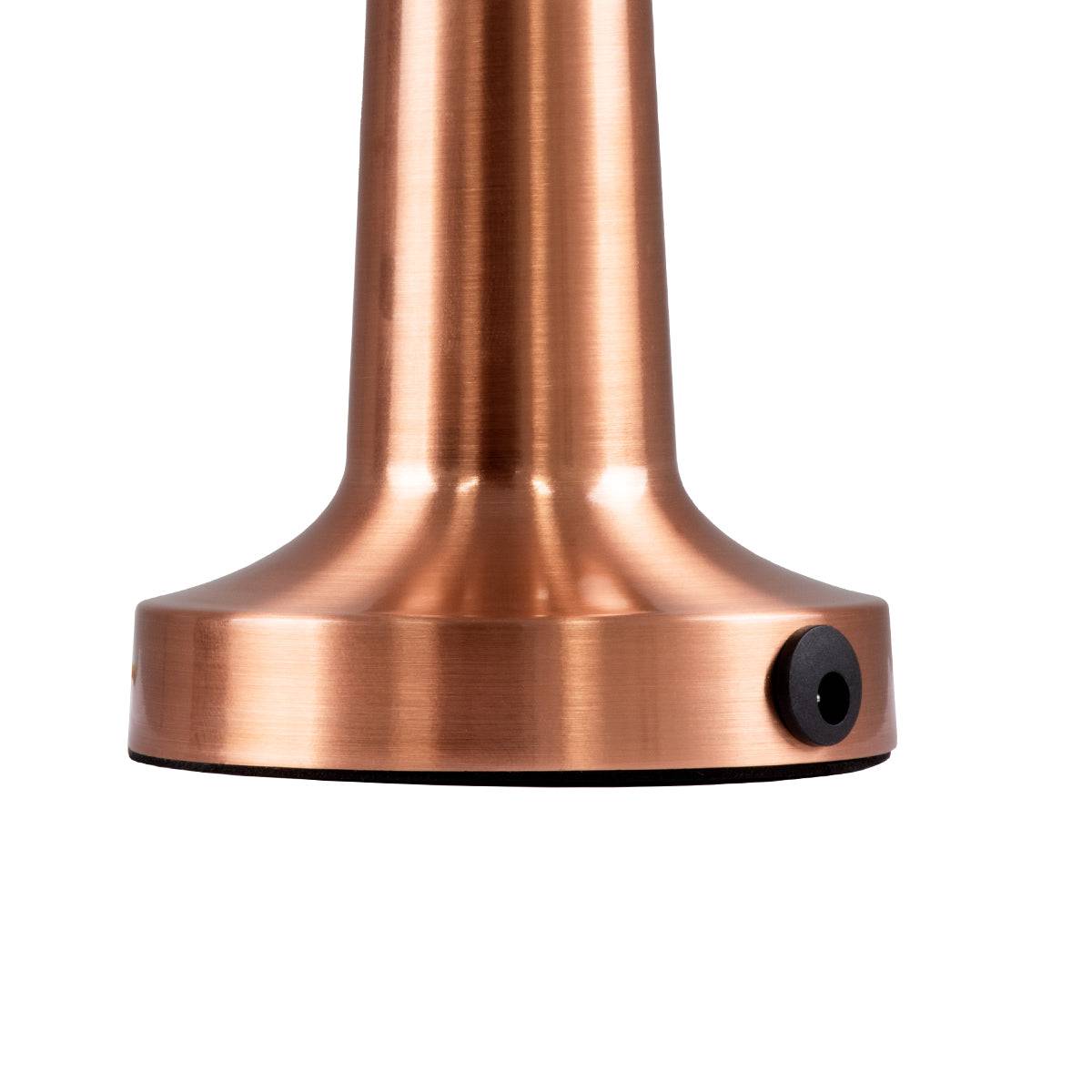 GloboStar® BELLA 76505 Μοντέρνο Επιτραπέζιο Φωτιστικό Πορτατίφ LED 1.5W 105lm 120° DC 5V Επαναφορτιζόμενο με Μπαταρία Li-ion 1800mAh - Διακόπτη Αφής με 3 Εντάσεις Φωτισμού Θερμό Λευκό 2700K Dimmable - Φ9 x 21cm - Χάλκινο - ledmania.gr