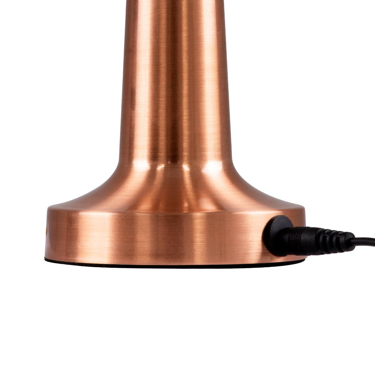 GloboStar® BELLA 76505 Μοντέρνο Επιτραπέζιο Φωτιστικό Πορτατίφ LED 1.5W 105lm 120° DC 5V Επαναφορτιζόμενο με Μπαταρία Li-ion 1800mAh - Διακόπτη Αφής με 3 Εντάσεις Φωτισμού Θερμό Λευκό 2700K Dimmable - Φ9 x 21cm - Χάλκινο - ledmania.gr