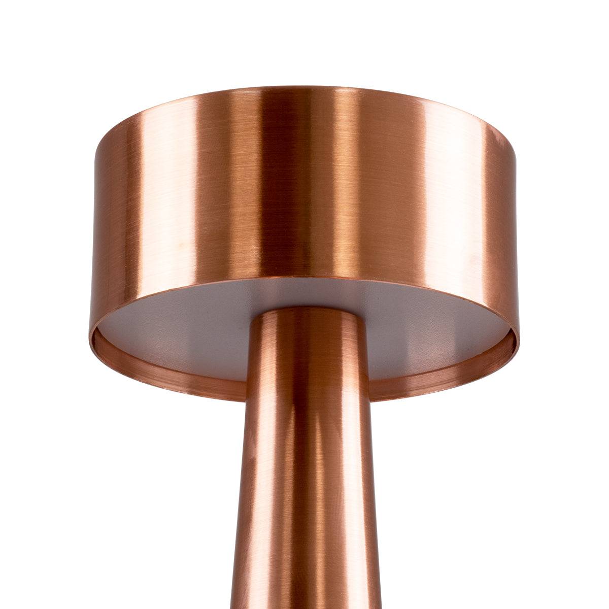 GloboStar® BELLA 76505 Μοντέρνο Επιτραπέζιο Φωτιστικό Πορτατίφ LED 1.5W 105lm 120° DC 5V Επαναφορτιζόμενο με Μπαταρία Li-ion 1800mAh - Διακόπτη Αφής με 3 Εντάσεις Φωτισμού Θερμό Λευκό 2700K Dimmable - Φ9 x 21cm - Χάλκινο - ledmania.gr