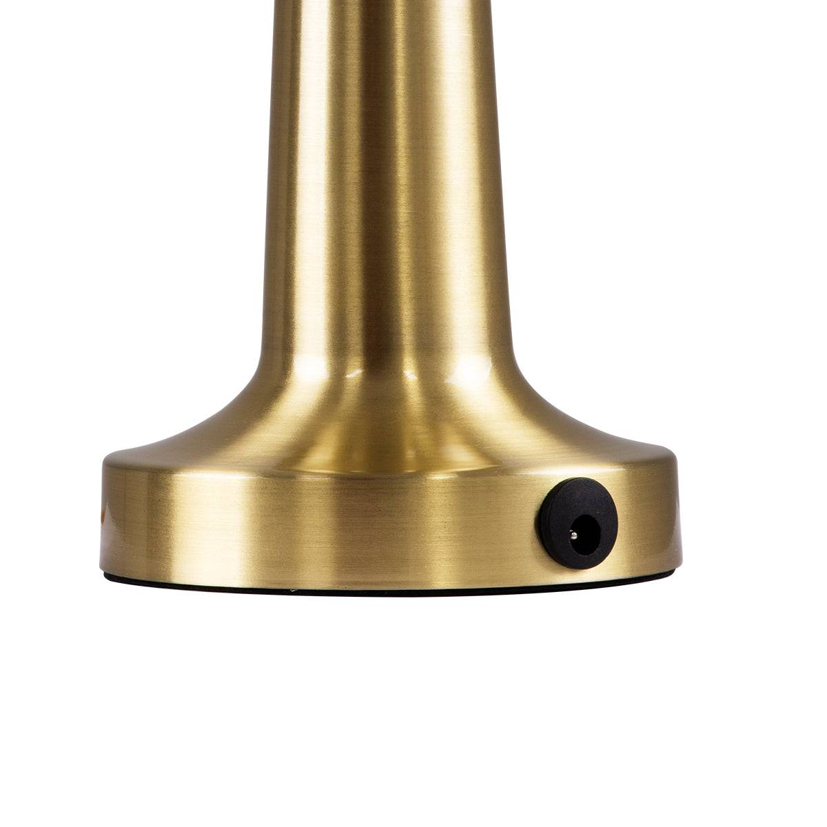 GloboStar® BELLA 76506 Μοντέρνο Επιτραπέζιο Φωτιστικό Πορτατίφ LED 1.5W 105lm 120° DC 5V Επαναφορτιζόμενο με Μπαταρία Li-ion 1800mAh - Διακόπτη Αφής με 3 Εντάσεις Φωτισμού Θερμό Λευκό 2700K Dimmable - Φ9 x 21cm - Χρυσό - ledmania.gr