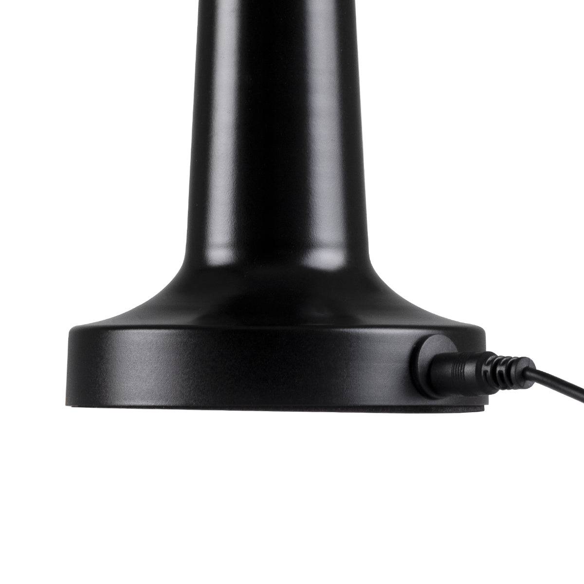 GloboStar® COCO 76509 Μοντέρνο Επιτραπέζιο Φωτιστικό Πορτατίφ LED 1.5W 105lm 120° DC 5V Επαναφορτιζόμενο με Μπαταρία Li-ion 1800mAh - Διακόπτη Αφής με 3 Εντάσεις Φωτισμού Θερμό Λευκό 2700K Dimmable - Φ10 x 22cm - Μαύρο - ledmania.gr
