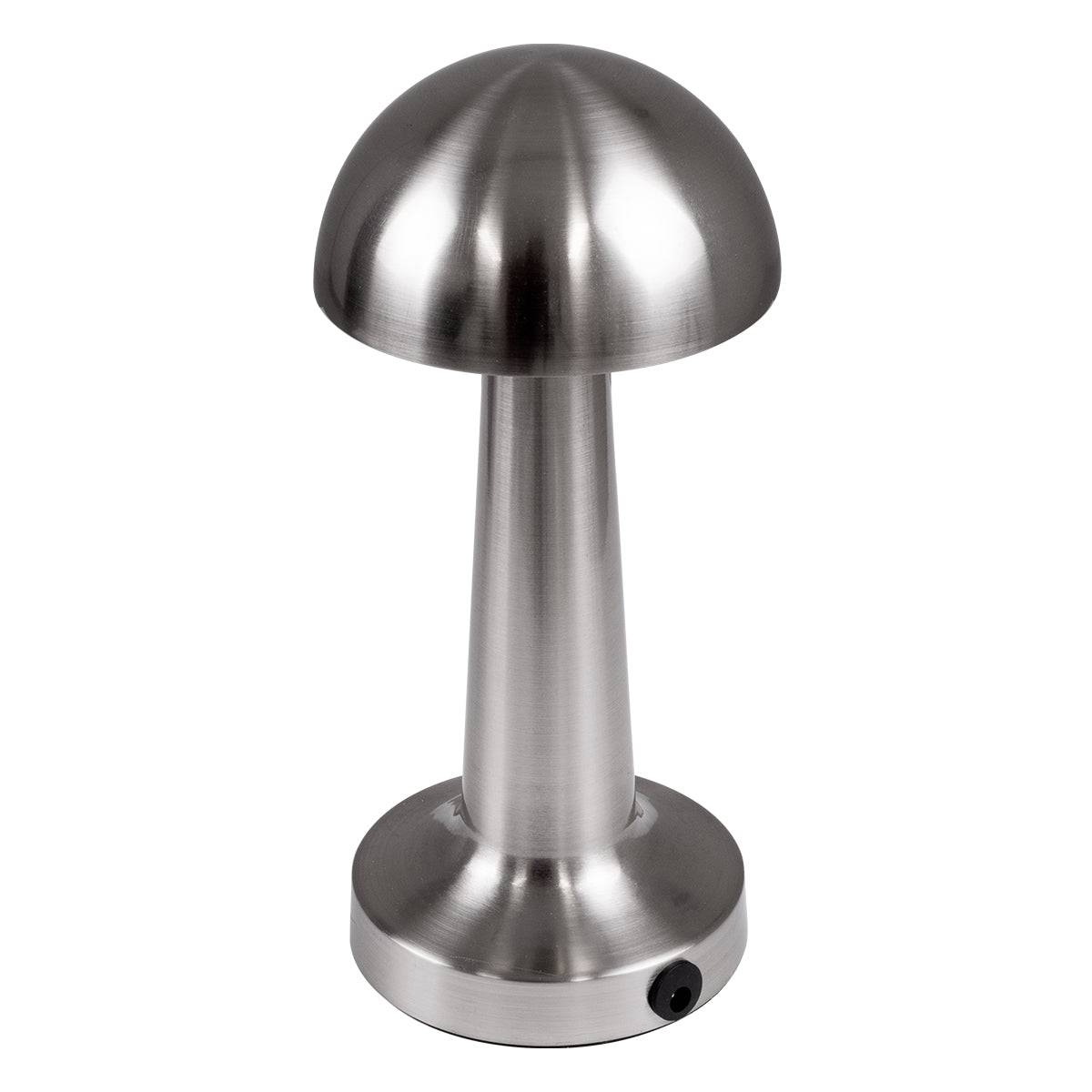 GloboStar® COCO 76510 Μοντέρνο Επιτραπέζιο Φωτιστικό Πορτατίφ LED 1.5W 105lm 120° DC 5V Επαναφορτιζόμενο με Μπαταρία Li-ion 1800mAh - Διακόπτη Αφής με 3 Εντάσεις Φωτισμού Θερμό Λευκό 2700K Dimmable - Φ10 x 22cm - Ασημί - ledmania.gr