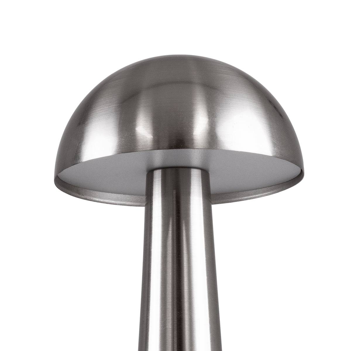 GloboStar® COCO 76510 Μοντέρνο Επιτραπέζιο Φωτιστικό Πορτατίφ LED 1.5W 105lm 120° DC 5V Επαναφορτιζόμενο με Μπαταρία Li-ion 1800mAh - Διακόπτη Αφής με 3 Εντάσεις Φωτισμού Θερμό Λευκό 2700K Dimmable - Φ10 x 22cm - Ασημί - ledmania.gr