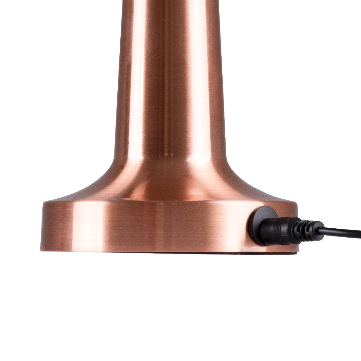 GloboStar® COCO 76511 Μοντέρνο Επιτραπέζιο Φωτιστικό Πορτατίφ LED 1.5W 105lm 120° DC 5V Επαναφορτιζόμενο με Μπαταρία Li-ion 1800mAh - Διακόπτη Αφής με 3 Εντάσεις Φωτισμού Θερμό Λευκό 2700K Dimmable - Φ10 x 22cm - Χάλκινο - ledmania.gr