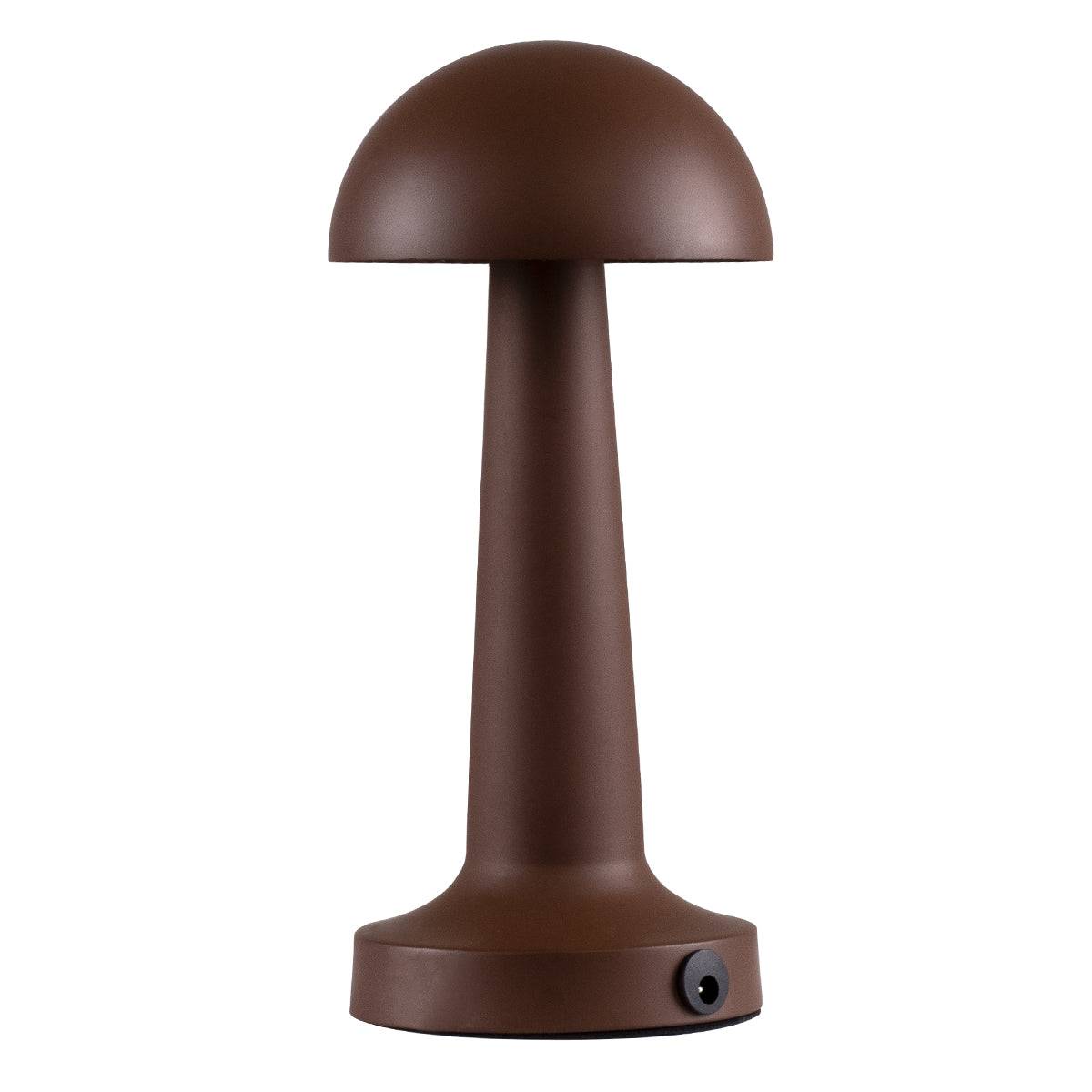 GloboStar® COCO 76513 Μοντέρνο Επιτραπέζιο Φωτιστικό Πορτατίφ LED 1.5W 105lm 120° DC 5V Επαναφορτιζόμενο με Μπαταρία Li-ion 1800mAh - Διακόπτη Αφής με 3 Εντάσεις Φωτισμού Θερμό Λευκό 2700K Dimmable - Φ10 x 22cm - Σκούρο Καφέ - ledmania.gr